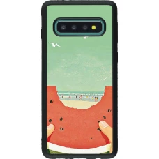 Samsung Galaxy S10 Case Hülle - Silikon schwarz Views through a watermelon Summer 2026