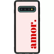Coque Samsung Galaxy S10 - Silicone rigide noir Valentine 2024 amor