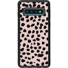 Coque Samsung Galaxy S10 - Silicone rigide noir Wild Leopard Pink