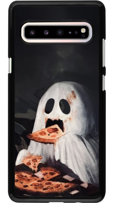 Coque Samsung Galaxy S10 5G - Halloween 2026 Ghost eating pizza