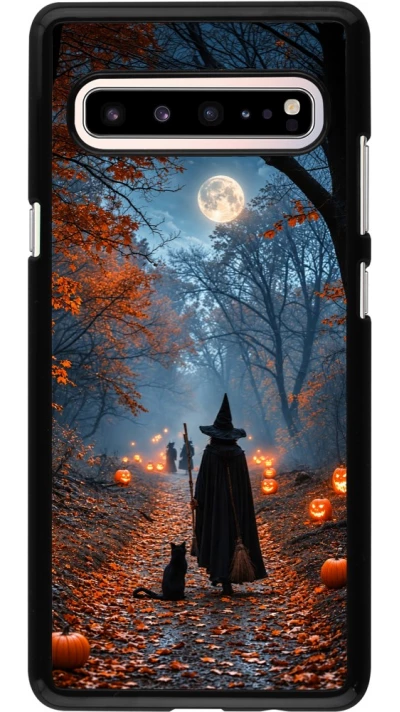 Coque Samsung Galaxy S10 5G - Halloween 2026 Witch with a cat