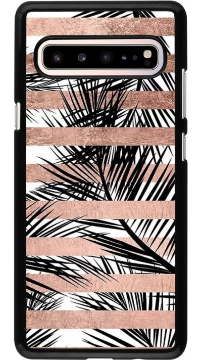 Coque Samsung Galaxy S10 5G - Palm trees gold stripes