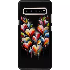 Coque Samsung Galaxy S10 5G - Valentine 2024 Coeur Noir Abstrait