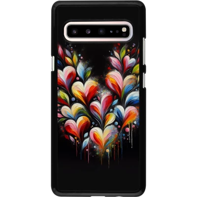 Coque Samsung Galaxy S10 5G - Valentine 2024 Coeur Noir Abstrait