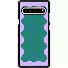 Samsung Galaxy S10 5G Case Hülle - Wavy Rectangle Green Purple
