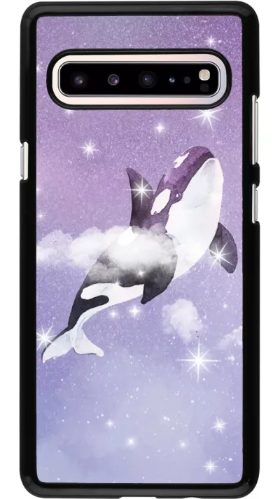 Hülle Samsung Galaxy S10 5G - Whale in sparking stars