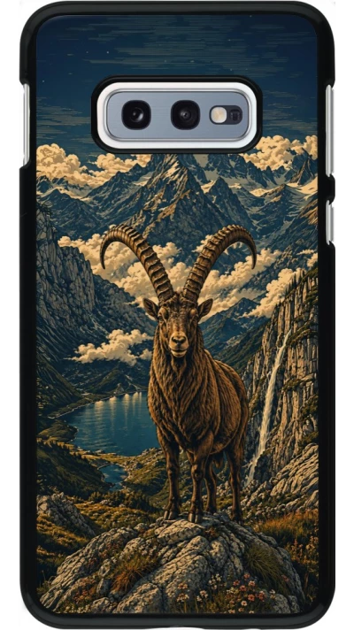 Samsung Galaxy S10e Case Hülle - Linocut Steinbock