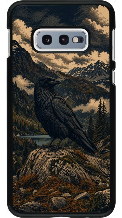 Samsung Galaxy S10e Case Hülle - Linocut Grosser Rabe