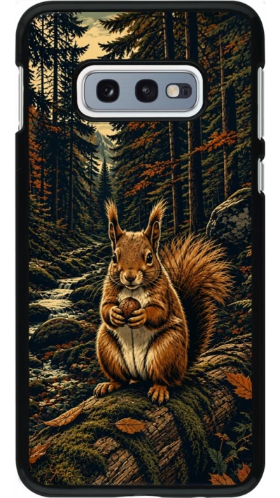 Samsung Galaxy S10e Case Hülle - Linocut Eichhörnchen