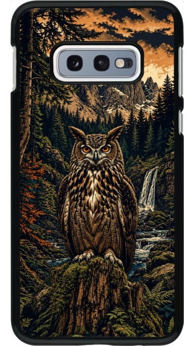 Samsung Galaxy S10e Case Hülle - Linocut Uhu