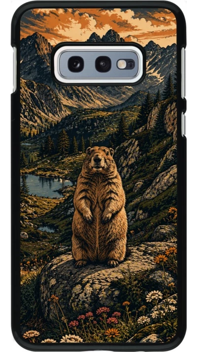 Samsung Galaxy S10e Case Hülle - Linocut Murmeltier