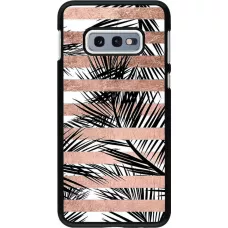Coque Samsung Galaxy S10e - Palm trees gold stripes