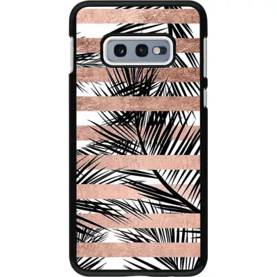 Coque Samsung Galaxy S10e - Palm trees gold stripes