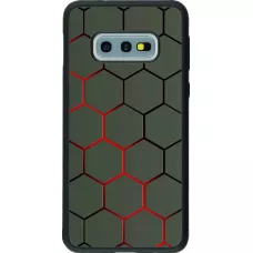 Coque Samsung Galaxy S10e - Silicone rigide noir Geometric Line red
