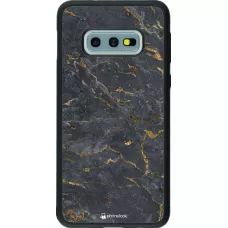 Coque Samsung Galaxy S10e - Silicone rigide noir Grey Gold Marble