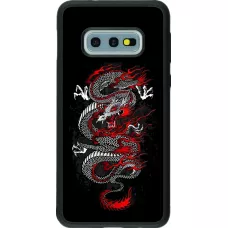 Coque Samsung Galaxy S10e - Silicone rigide noir Japanese style Dragon Tattoo Red Black