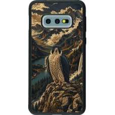 Samsung Galaxy S10e Case Hülle - Silikon schwarz Linocut Wanderfalke
