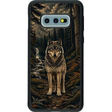 Samsung Galaxy S10e Case Hülle - Silikon schwarz Linocut Wold