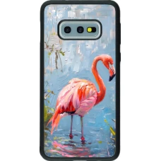 Coque Samsung Galaxy S10e - Silicone rigide noir Paint Flamingo