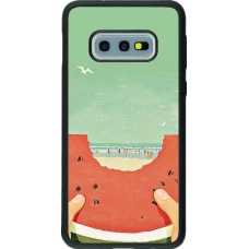 Coque Samsung Galaxy S10e - Silicone rigide noir Views through a watermelon Summer 2026