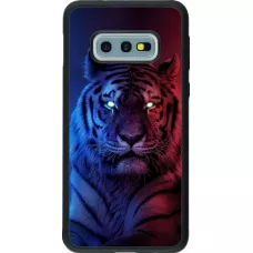 Coque Samsung Galaxy S10e - Silicone rigide noir Tiger Blue Red