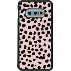 Coque Samsung Galaxy S10e - Silicone rigide noir Wild Leopard Pink