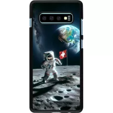 Samsung Galaxy S10+ Case Hülle - Astro Schweiz auf dem Mond