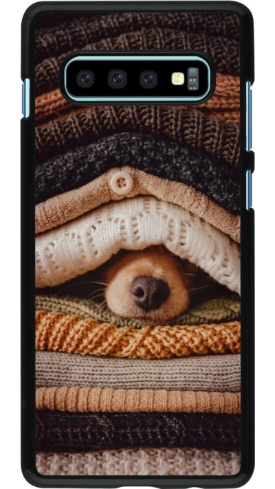 Coque Samsung Galaxy S10+ - Autumn 26 Dog under the covers