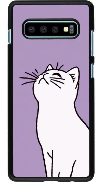 Samsung Galaxy S10+ Case Hülle - Chat auf lila Hintergrund
