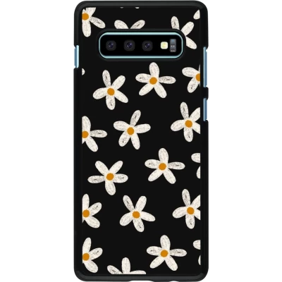 Coque Samsung Galaxy S10+ - Easter 2024 white on black flower