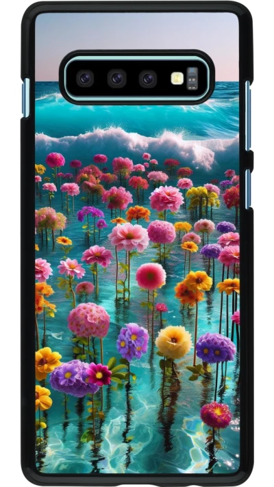 Samsung Galaxy S10+ Case Hülle - Blumenmeer Wellen