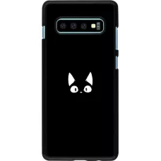 Coque Samsung Galaxy S10+ - Funny cat on black