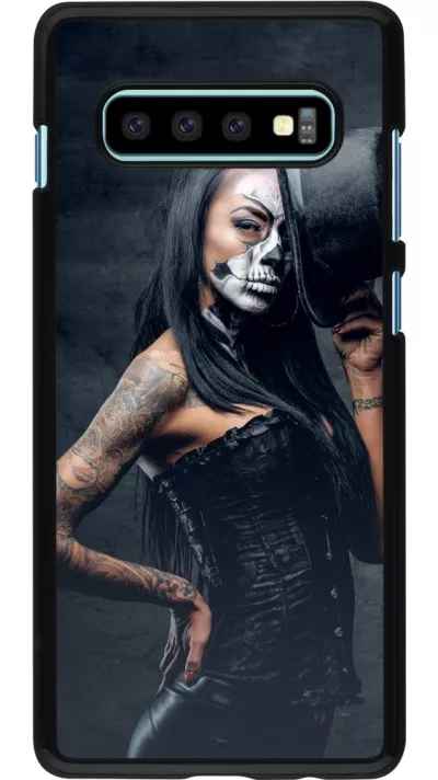 Samsung Galaxy S10+ Case Hülle - Halloween 22 Tattooed Girl