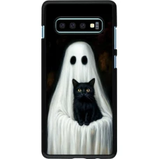 Coque Samsung Galaxy S10+ - Halloween 2025 Ghost with black cat