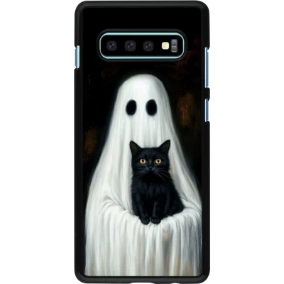 Coque Samsung Galaxy S10+ - Halloween 2025 Ghost with black cat