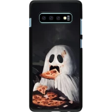 Coque Samsung Galaxy S10+ - Halloween 2026 Ghost eating pizza