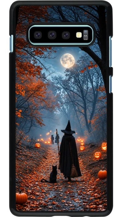 Coque Samsung Galaxy S10+ - Halloween 2026 Witch with a cat