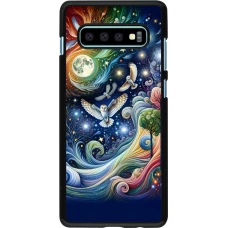 Samsung Galaxy S10+ Case Hülle - Fliegender Blumen-Eule