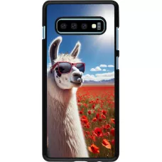 Samsung Galaxy S10+ Case Hülle - Lama Chic in Mohnblume