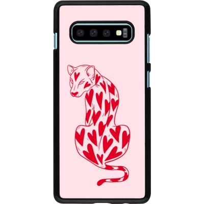 Coque Samsung Galaxy S10+ - Leopard with hearts 2026