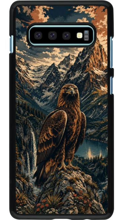 Coque Samsung Galaxy S10+ - Linocut Aigle Royal