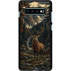 Samsung Galaxy S10+ Case Hülle - Linocut Reh