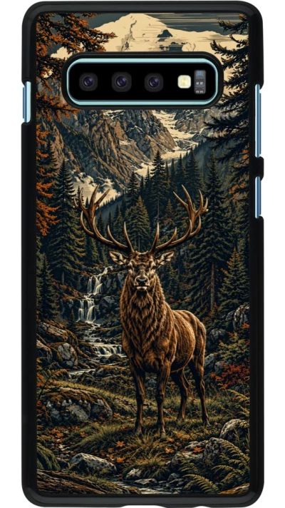 Coque Samsung Galaxy S10+ - Linocut Cerf