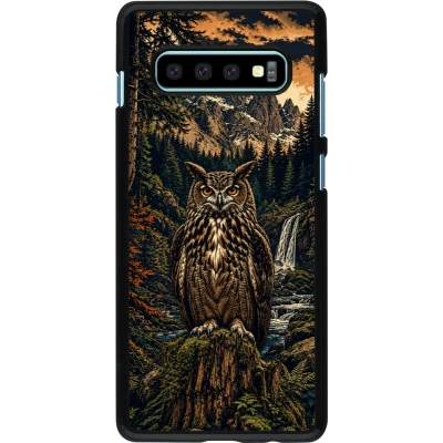 Coque Samsung Galaxy S10+ - Linocut Grand-Duc