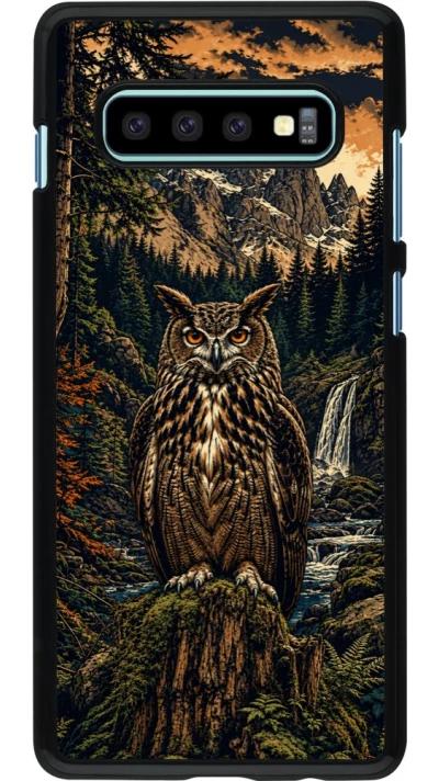 Coque Samsung Galaxy S10+ - Linocut Grand-Duc