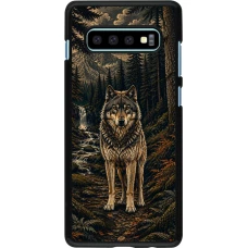 Coque Samsung Galaxy S10+ - Linocut Loup