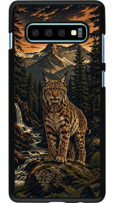 Coque Samsung Galaxy S10+ - Linocut Lynx