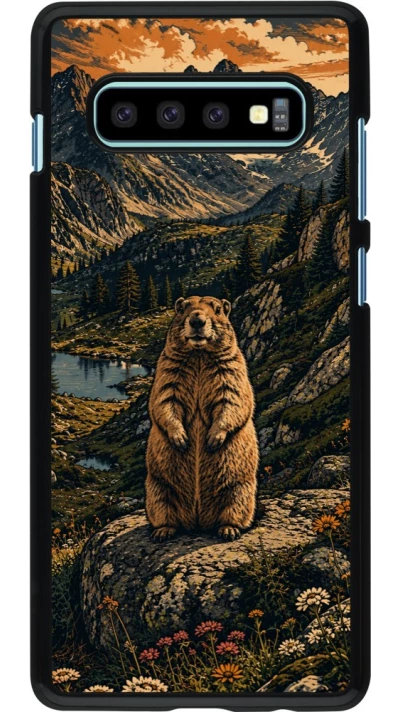 Coque Samsung Galaxy S10+ - Linocut Marmotte