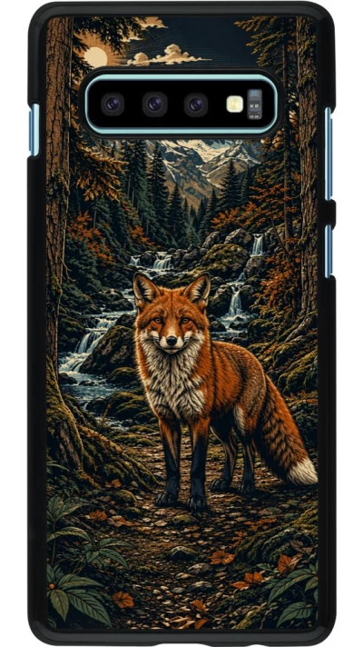 Coque Samsung Galaxy S10+ - Linocut Renard