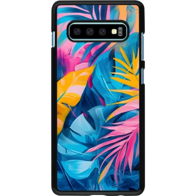 Samsung Galaxy S10+ Case Hülle - Palms Blue
